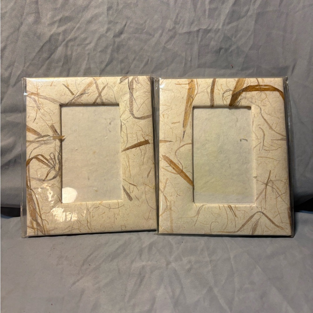 Natural Fiber Photo Frame Set (2) NWOT